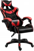Fotele gamingowe - Fotel GAMINGOWY komputerowy Z MASAŻEM PLECÓW biurowy OBROTOWY krzesło gracza - miniaturka - grafika 1