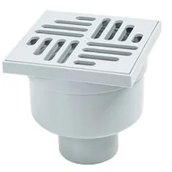 Odwodnienia, kanały i akcesoria - Wpust z prostym odpływem biały 10 x 10 x 11,8 cm MAXPOL - miniaturka - grafika 1