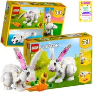 Klocki - LEGO CREATOR 3w1 - BIAŁY KRÓLIK, PAPUGA, KAKADU - LEGO PREZENT + EBOOK - miniaturka - grafika 1