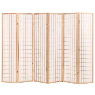 Parawan w stylu japońskim VIDAXL, brązowy, 6-panelowy, 240x170 cm - Parawany - miniaturka - grafika 1