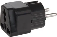 Złącza, przejściówki, adaptery - Maclean Adapter podróżny gniazdo UK na EU czarny (MCE155) - miniaturka - grafika 1