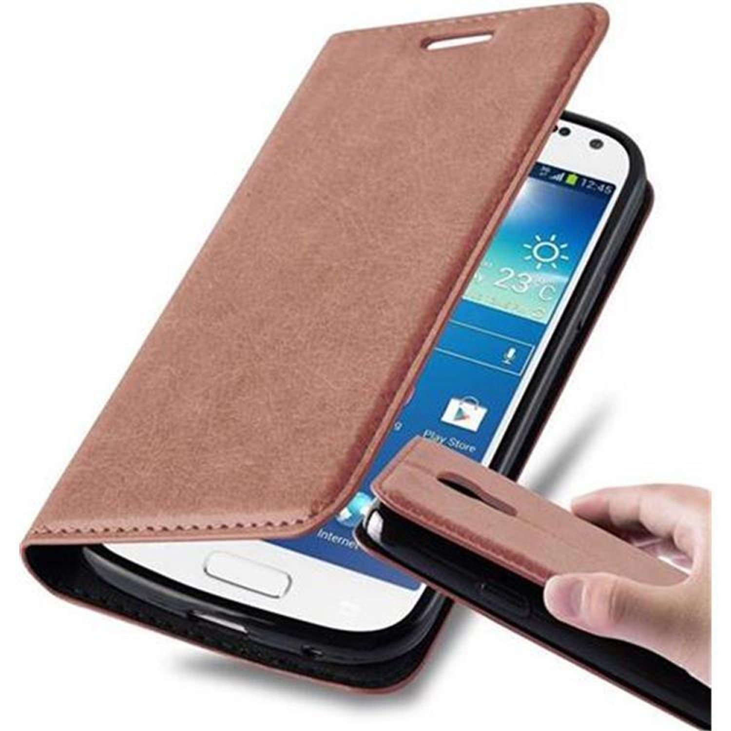 Etui Cadorabo do Samsung Galaxy S4 MINI w kolorze brązowym z magnetycznym zamknięciem na telefon komórkowy