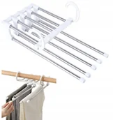 Wieszaki do szafy - Wieszaki Na Spodnie Składany Do Szafy Ubrania Odzież Spodenki Odzież Biały - miniaturka - grafika 1