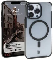Etui i futerały do telefonów - Bizon Etui z pierścieniem magnetycznym Case MatteO do iPhone 13 Pro, półprzezroczyste z czarną ramką - miniaturka - grafika 1