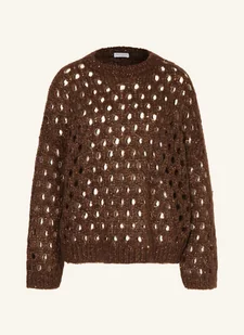 Brunello Cucinelli Sweter Z Dodatkiem Moheru I Nitami braun - Moda i Uroda OUTLET - miniaturka - grafika 1