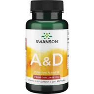 Witaminy i minerały - SWANSON Witamina A &amp; D 5000mcg/400 mcg 250 kaps. - miniaturka - grafika 1