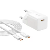 Ładowarki do telefonów - Ładowarka Baseus GaN5 mini 1C 25W+kabel USB-C biały - miniaturka - grafika 1