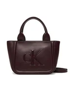 Torebki damskie - Calvin Klein Torebka Bold Ck Small Tote With Strap LV04F3219G Bordowy - miniaturka - grafika 1