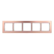 Klawisze i ramki - Karlik Ramka pięciokrotna Deco metal - miedź szczotkowana, biały - miniaturka - grafika 1