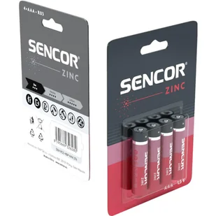 Bateria cynkowo-węglowa, AAA (LR03), AAA, 1.5V, Sencor, blistr, 4-pack - Baterie i akcesoria - miniaturka - grafika 7