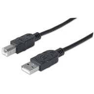 Kontrolery - Manhattan Kabel Usb 2.0 A-b M/M, 3m, czarny - miniaturka - grafika 1