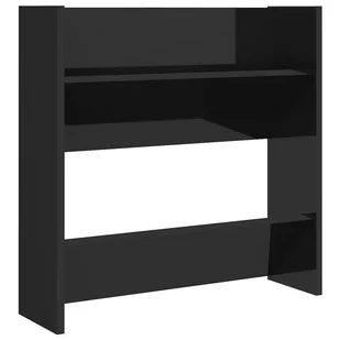 vidaXL Półka ścienna na buty, czarna, połysk, 60x18x60 cm, płyta - Szafki na buty - miniaturka - grafika 1