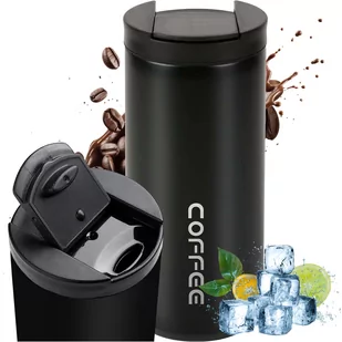 Termos kubek termiczny butelka bidon 400ml do kawy herbaty yerba mate Alogy Stalowy Czarny - Części i akcesoria do laptopów - miniaturka - grafika 1