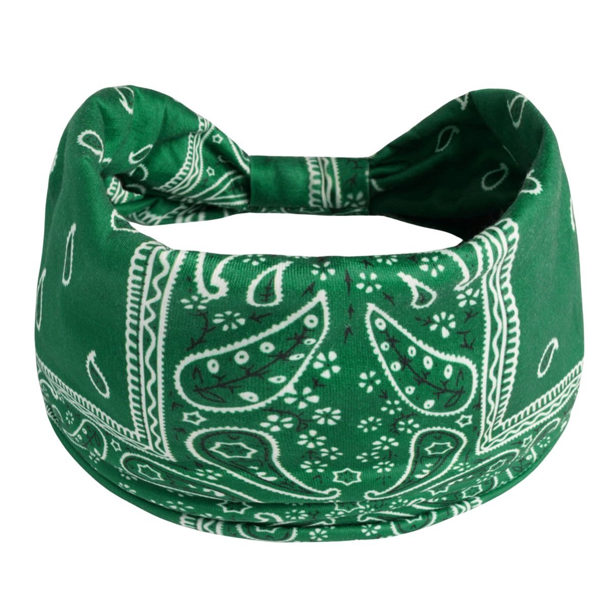 Opaska do Włosów Zielona Turban na Głowę Szeroka Elastyczna MIŁA W DOTYKU