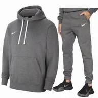 Dresy męskie - Nike dres męski komplet dresowy spodnie bluza bawełna POPIEL, SZARY M - miniaturka - grafika 1