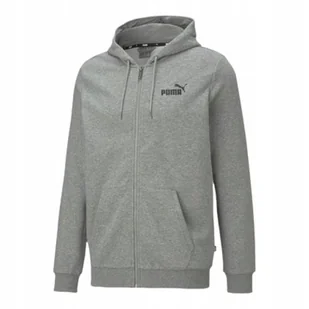 PUMA BLUZA MĘSKA OCIEPLANA ESS SMALL LOGO FZ HOODIE SZARA r.S - Bluzy męskie - miniaturka - grafika 1