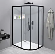 Kabiny prysznicowe - GELCO Kabina prysznicowa asymetryczna narożna SIGMA SIMPLY BLACK drzwi przesuwne 90x120x190 czarny mat szkło transparentne z powłoką Coated Glass GS1290B - miniaturka - grafika 1