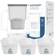 Dzbanki filtrujące - Dzbanek filtrujący szklany Wessper aquamax 3,3l + 10x Filtr Wessper aquamax - miniaturka - grafika 1