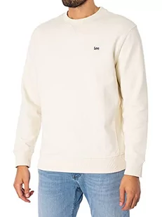 Lee Męska bluza Plain Crew SWS, ecru, L, écru, L - Bluzy męskie - miniaturka - grafika 1