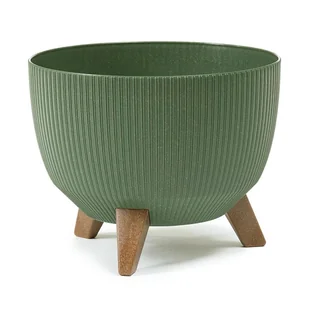 HowHomely Rosa linea ECO wood zielona 24xh15 cm - Donice HowHomely Rosa linea ECO wood zielona 24xh15 cm - Donice - miniaturka - grafika 1