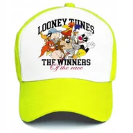 Czapki i chusty sportowe męskie - Czapka z Daszkiem LOONEY TUNES WINNERS Dla Fana Kreskówek Wzory Biało Żółta - miniaturka - grafika 1