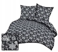 Pościel - pościel bawełna lux 180x200 + 2 poszewka B 388-1 koronka na czarnym - miniaturka - grafika 1