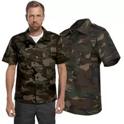 Odzież taktyczna i umundurowanie - Koszula z krótkim rękawem BRANDIT US Hemd 1/2 Arm - Woodland - miniaturka - grafika 1