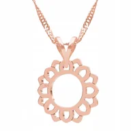 Naszyjniki - Naszyjnik Pozłacany z Rozetą Kwiatem Ażur Rozetka Ażurowy Kwiat SREBRO 925 - miniaturka - grafika 1