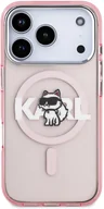 Etui i futerały do telefonów - KARL LAGERFELD futerał do IPHONE 17 Pro kompatybilny z MagSafe KLHMP17LHGCHGKBP IML Choupette Sketch Logo różowy - miniaturka - grafika 1