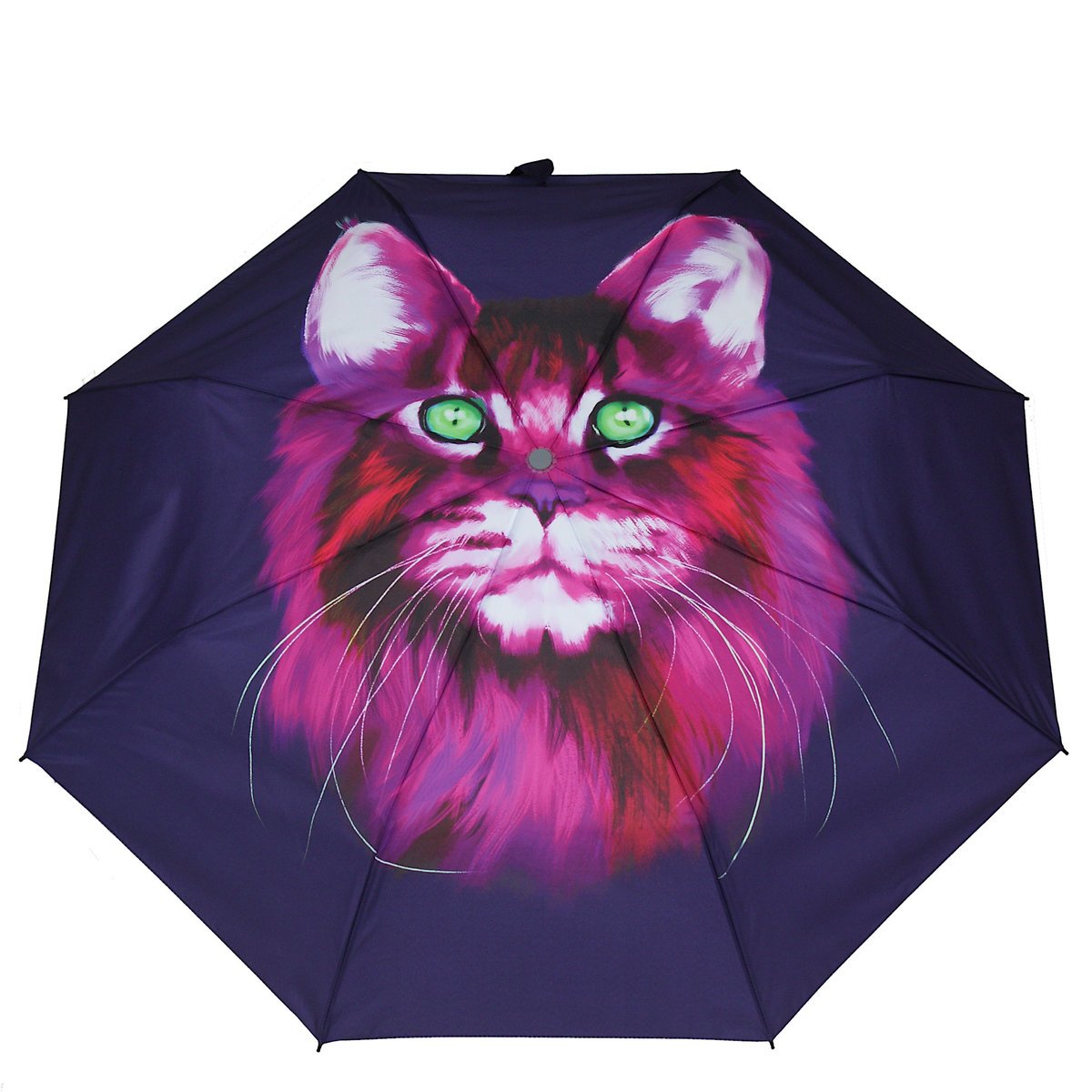 PARASOL MANUALNY z nadrukiem cyfrowym Kot na fioletowym Filtr UV 50+