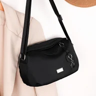 Torebki damskie - TEMU Modna Lekka Torba na Ramię z Nylonu dla Kobiet - Regulowany Pasek, Zamek Błyskawiczny, Modna Jednokolorowa Torebka z Wieloma Kieszeniami i - miniaturka - grafika 1