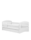 Krzesełka i taborety dla dzieci - Łóżko dziecięce Classic 1 180x80, młodzieżowe, z materacem, z szufladą, białe - miniaturka - grafika 1