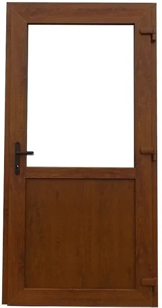 Drzwi Zewnętrzne Pcv Sklepowe 90/200 Złoty Dąb