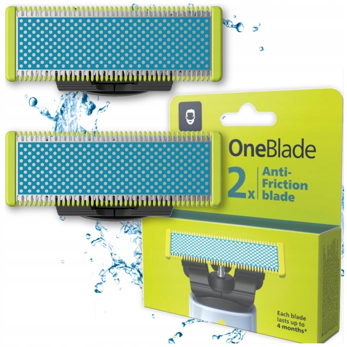 ORYGINALNE OSTRZA PHILIPS ONEBLADE SKÓRA WRAŻLIWA WYMIENNE WKŁADY 2 SZTUKI