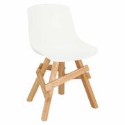 Krzesła - D2.Design Krzesło Rail białe/ dębowe 204605 - miniaturka - grafika 1