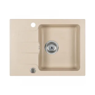 Kerra Zlewozmywak granitowy jednokomorowy Coast 25 z ociekaczem beżowy - Zlewozmywaki - miniaturka - grafika 1