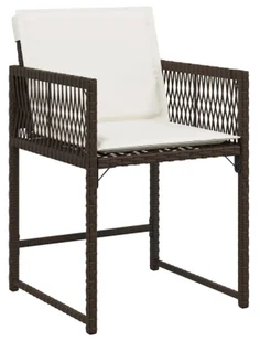 Brązowe krzesła ogrodowe boho z poduszkami 4 szt. S1-R77 - Fotele i krzesła ogrodowe - miniaturka - grafika 1