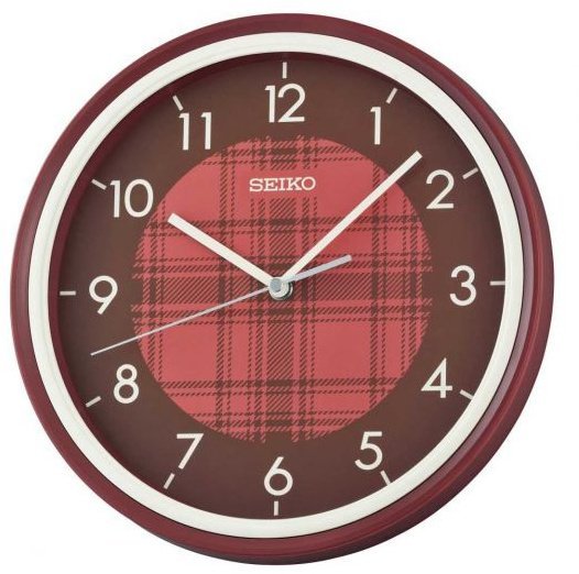 Seiko Zegar ścienny SEIKO QHA016R 27 cm czerwony bordowy .