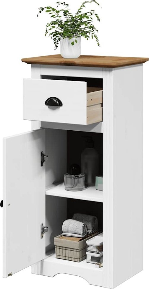 vidaXL vidaXL Szafka łazienkowa, BODO, biało-brązowa, 44x30x90 cm