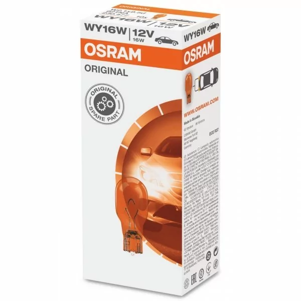 Żarówki OSRAM WY16W T15 W2.1x9.5d 12V 16W - pomarańczowe, 10 szt.