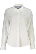 Koszule damskie - BIAŁA KOSZULA DAMSKA Z DŁUGIM RĘKAWEM TOMMY HILFIGER - Tommy Hilfiger - miniaturka - grafika 1