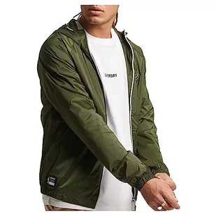 Superdry Męska kurtka Code Essential z kapturem Cagoule, Khaki, XL - Kurtki męskie - miniaturka - grafika 1