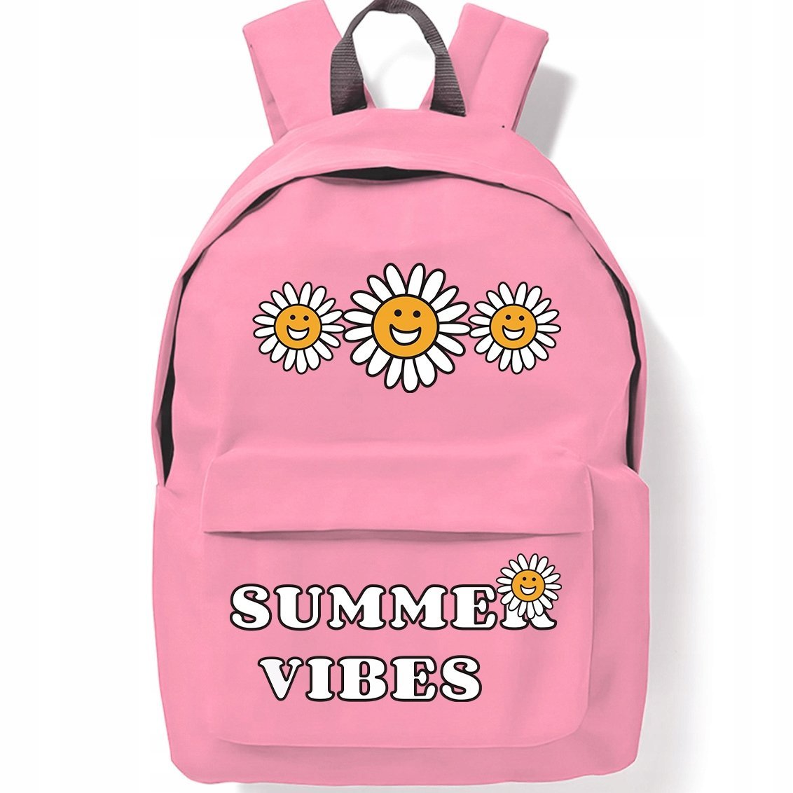 PLECAK RÓŻOWY SZKOLNY MŁODZIEŻOWY SUMMER VIBES PREZENT STYLOWY MODNE TRENDY