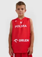 Koszulki dla dziewczynek - 4F Koszulka reprezentacyjna z możliwością personalizacji dziecięca 4F x PZKOSZ - czerwona 110/116 - miniaturka - grafika 1