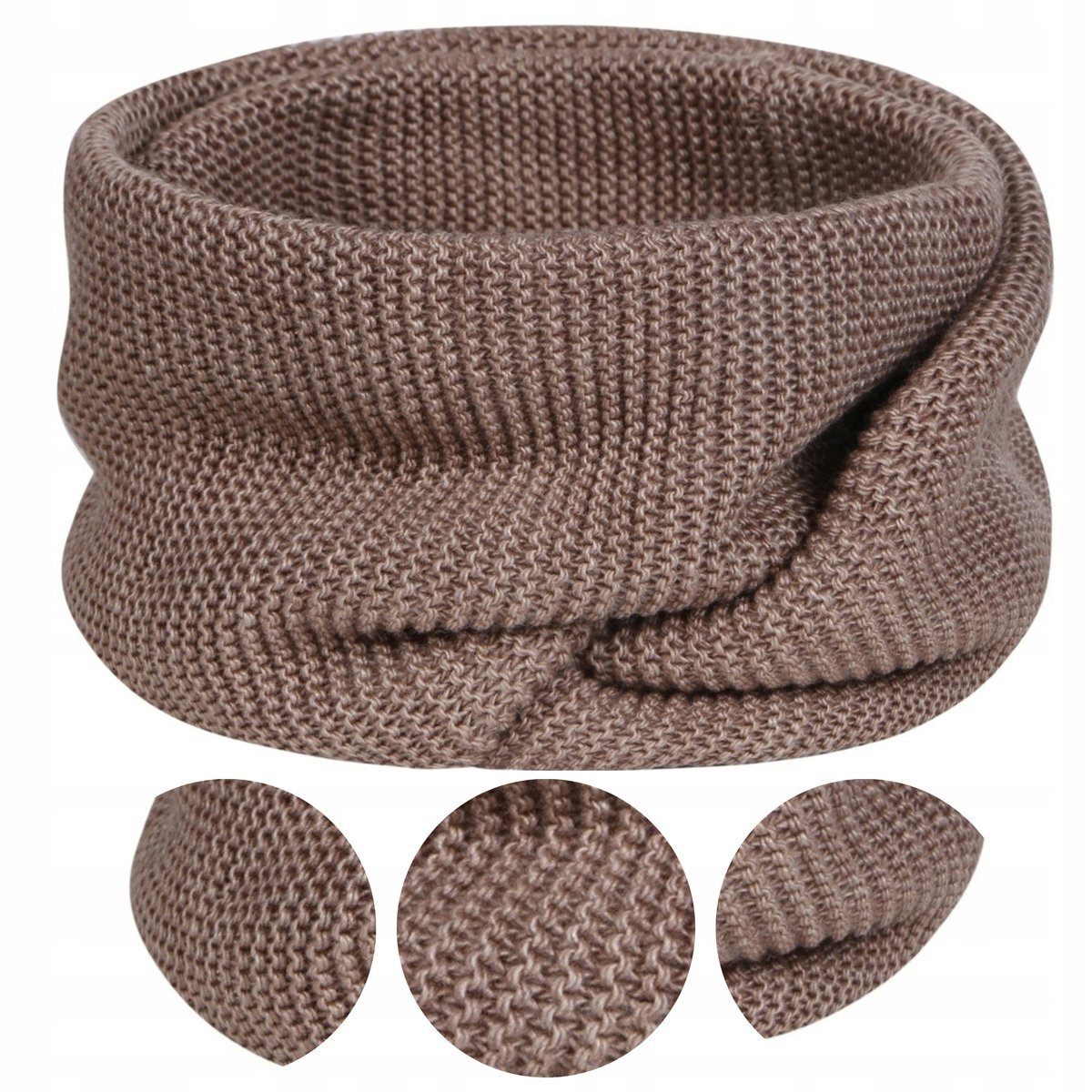 Komin Męski Brązowy Tuba Jesienny Zimowy Polski Produkt Majka 140X40 Cm