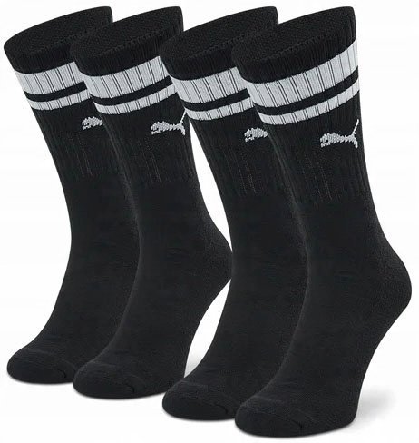 2 PARY PUMA SKARPETY CZARNE BLACK 2PACK SKARPETKI MĘSKIE DŁUGIE R.43-46