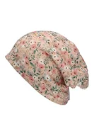 Czapki damskie - Sterntaler Dziewczęca czapka typu Slouch Beanie w kwiaty, różowa, 49 - miniaturka - grafika 1