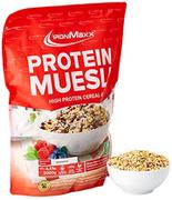 Płatki śniadaniowe i musli - IronMaxx Protein müsli wegańskie musli białkowe bez laktozy, smak banana, opakowanie 2 kg (1 opakowanie) - miniaturka - grafika 1