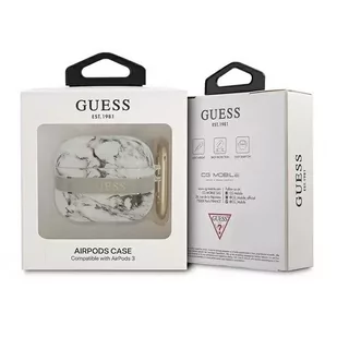 Guess GUA3HCHMAG AirPods 3 cover szary/grey Marble Strap Collection - Akcesoria do słuchawek - miniaturka - grafika 3