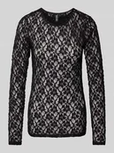 Bluzki damskie - Bluzka o kroju regular fit z efektem koronki model ‘HAZEL’ - miniaturka - grafika 1